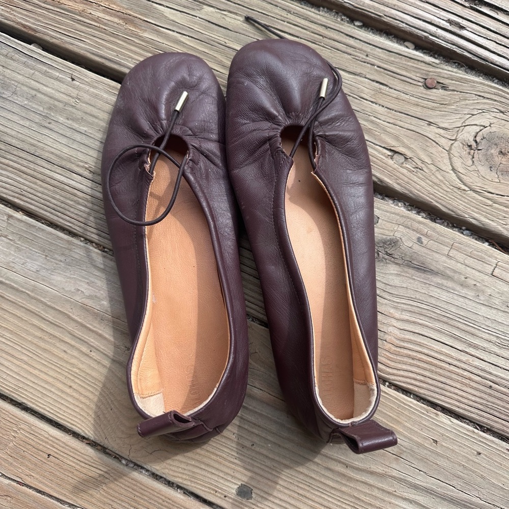 ALOHAS Rosalind Dark Brown Leather Flats